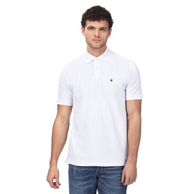 White logo emboridered polo shirt